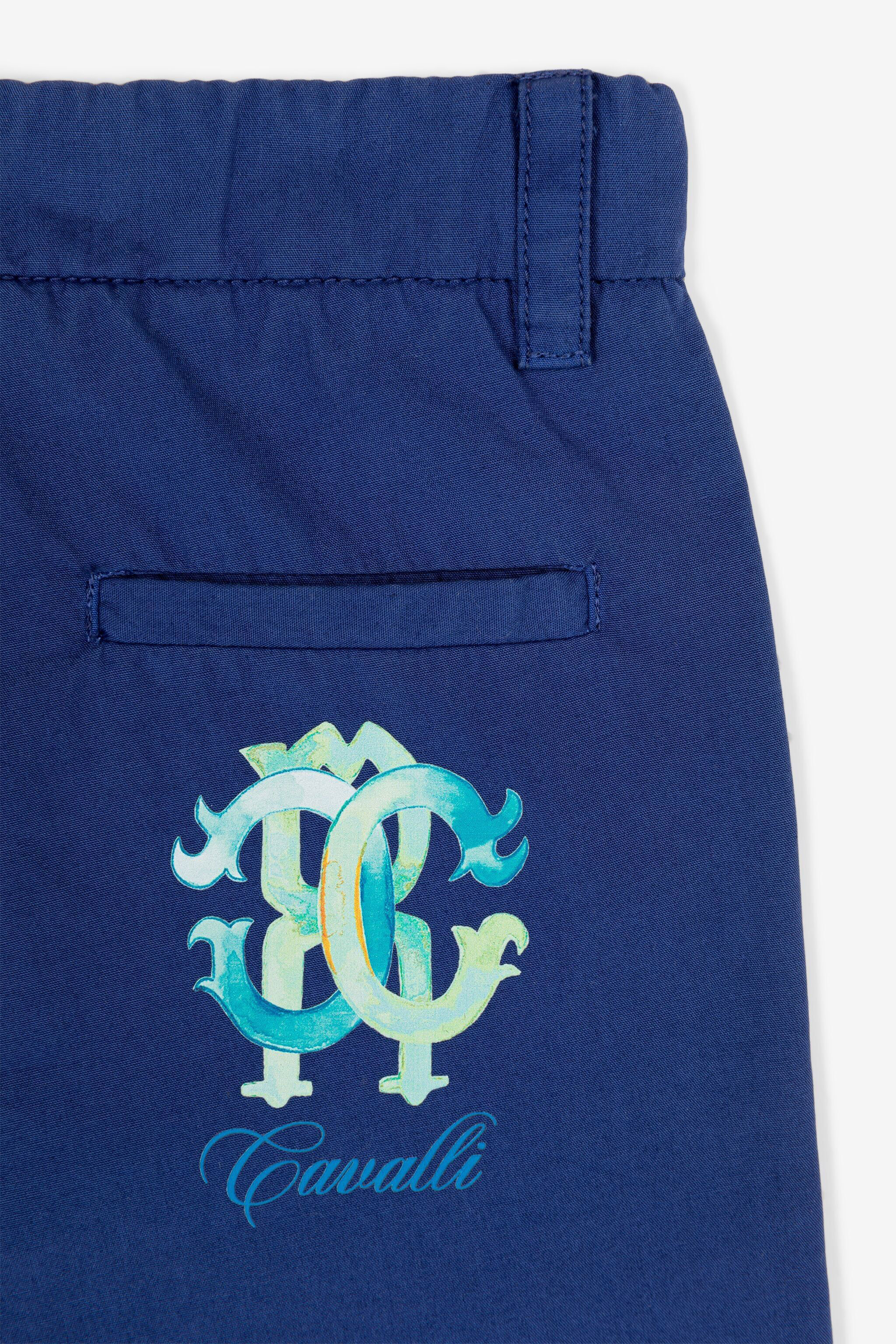 JU Bermudas chinos con monograma estampado Bluette QJT256-CH004