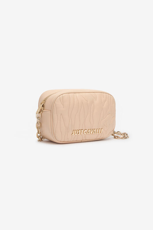 JC Top-Stitched Camera Bag With Logo Light Brown UFB065-UF434