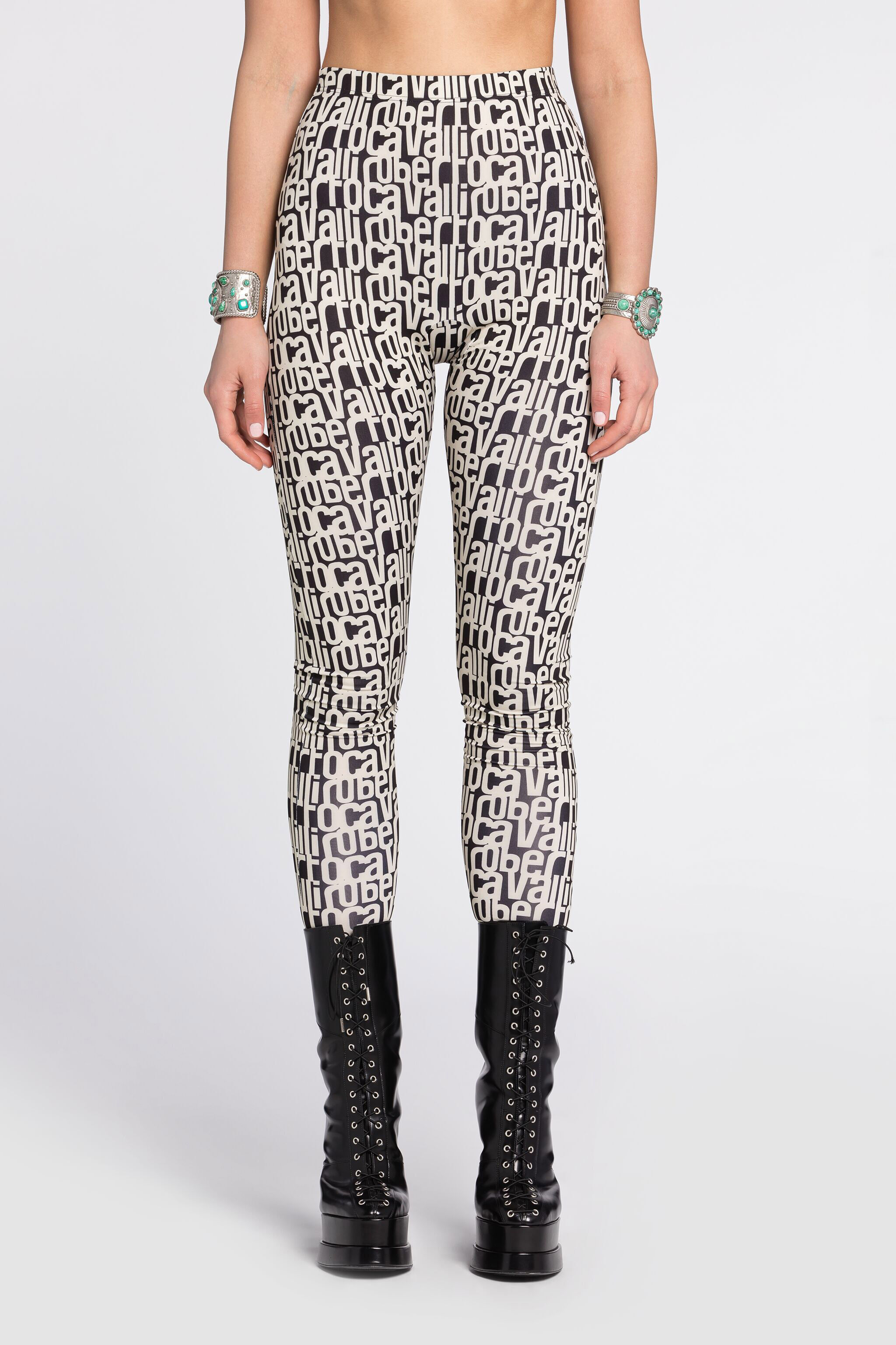 RC Logo-Print Leggings Black/White RKT25A-LNH82