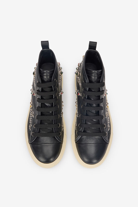 RC Sneakers Alte Con Borchie E Pietre RC Sneakers Alte Con Borchie E Pietre Nero VRS020-PZB05