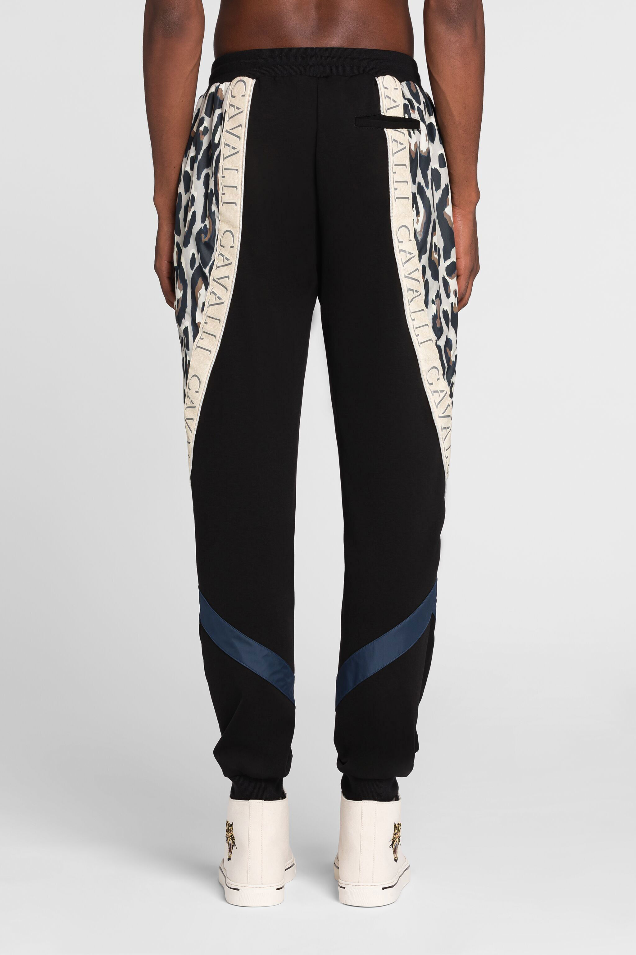 RC Animal print logo-tape track pants Black QRT25H-CF053