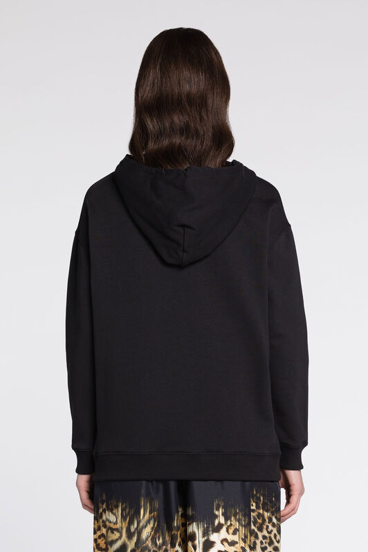 RC Logo-Print Cotton Hoodie Black RKT63B-CF020