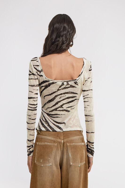 RC Zebra Print Top Ivory TKT67D-NFN17