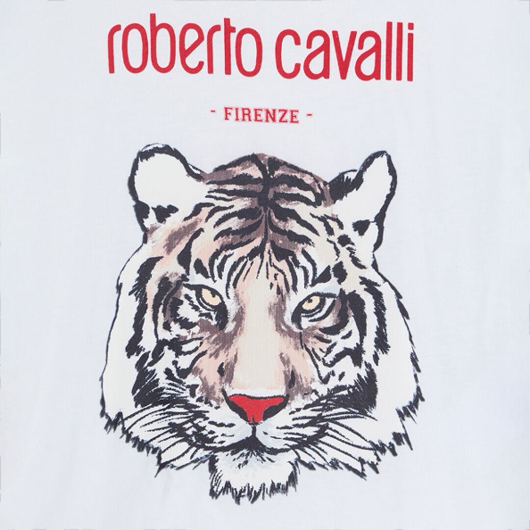 JU Optical White T-Shirt with Tiger Print OPTICAL WHITE VJT60J-JD001