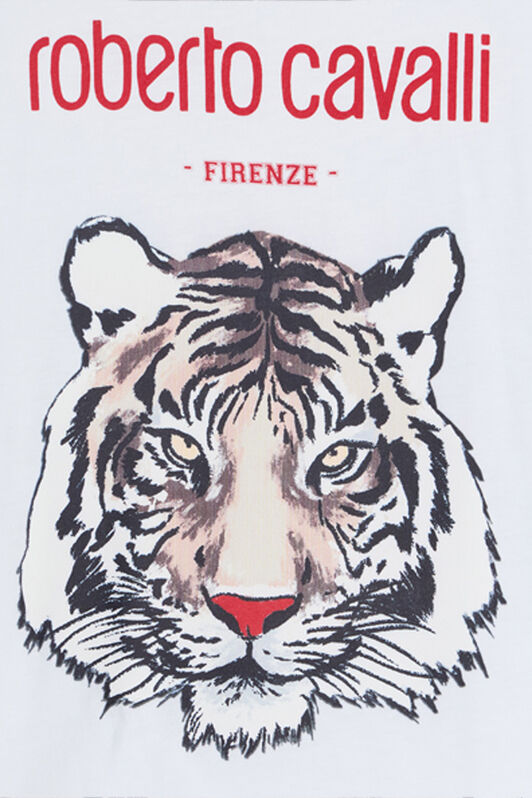 JU T-Shirt Bianco Ottico Con Stampa Tigre JU T-Shirt Bianco Ottico Con Stampa Tigre OPTICAL WHITE VJT60J-JD001