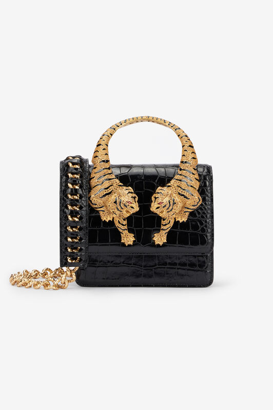 RC Roar Bag piccola con tigri gioiello Nero SKB025-PZ975