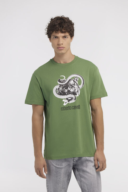 RC T-shirt con stampe Jaguar e Snake Verde NOT60J-JD060
