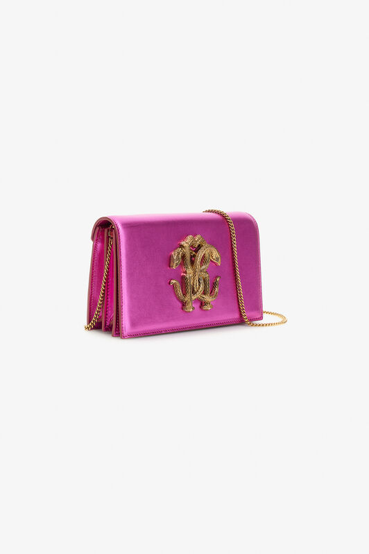 RC Shoulder bag with Monogram Mirror Snake Fuchsia SKB112-PN199