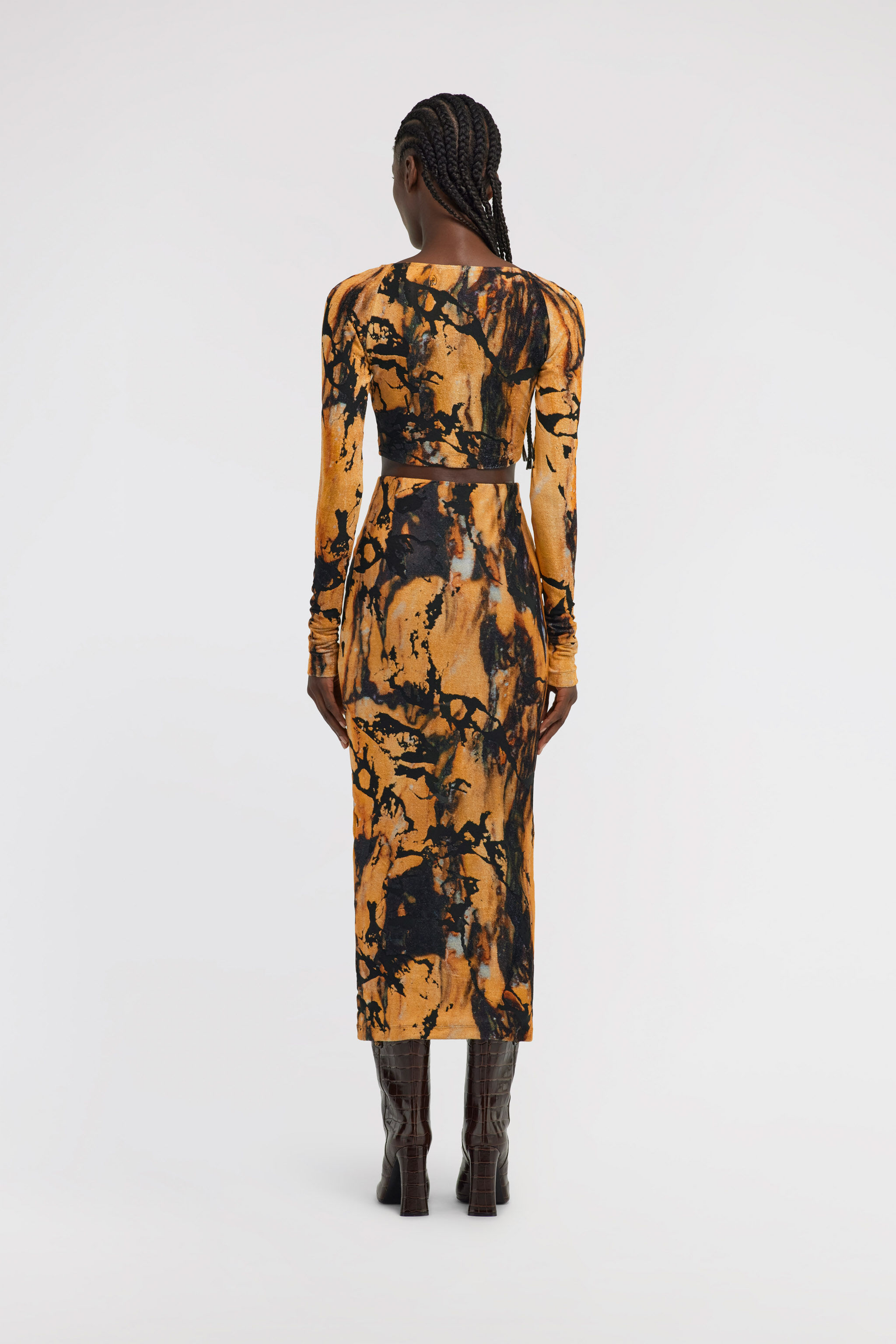 RC Marble Print Dress Gelb TWT115-CPN21