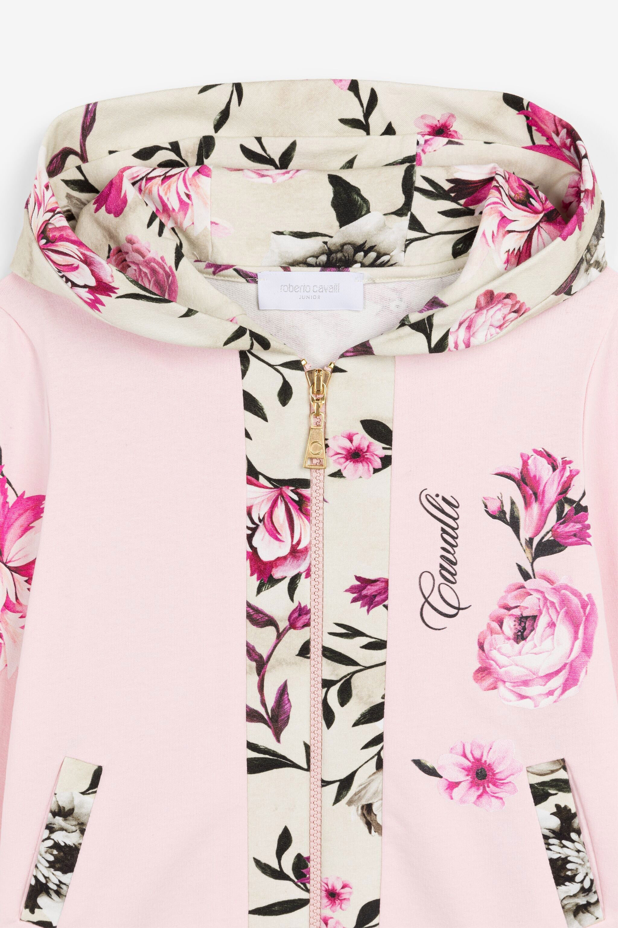 JU Felpa con stampa floreale Rosa OJT967-ISA2J