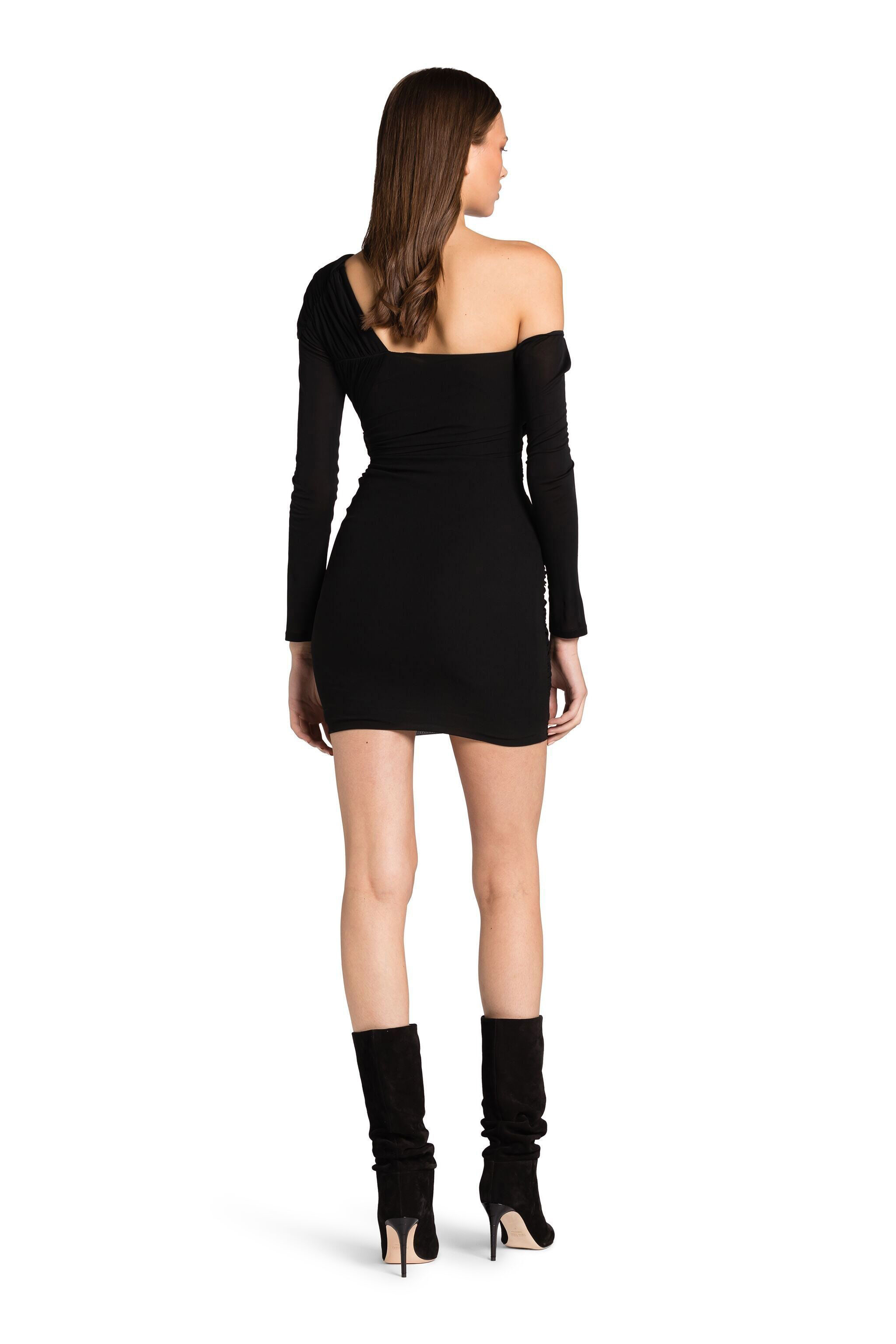 RC Sequin-Embellished Draped Mini Dress Black GWR150-GG001