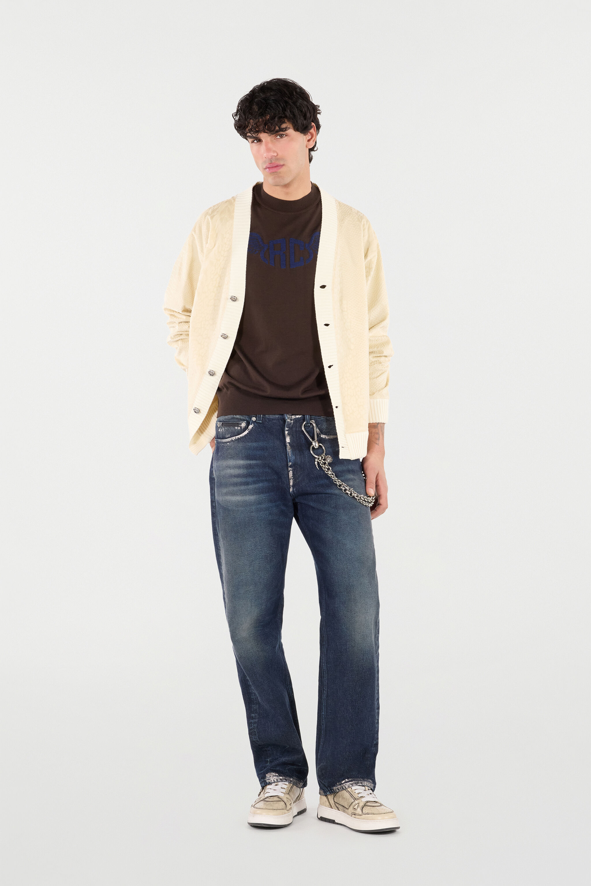 RC Wool Sweater with Winged Logo Brown VRM601-MQ015