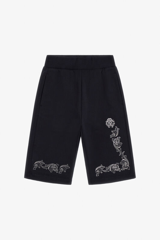 JU Logo Print Cotton Sweatpants Black TJT20S-CF050