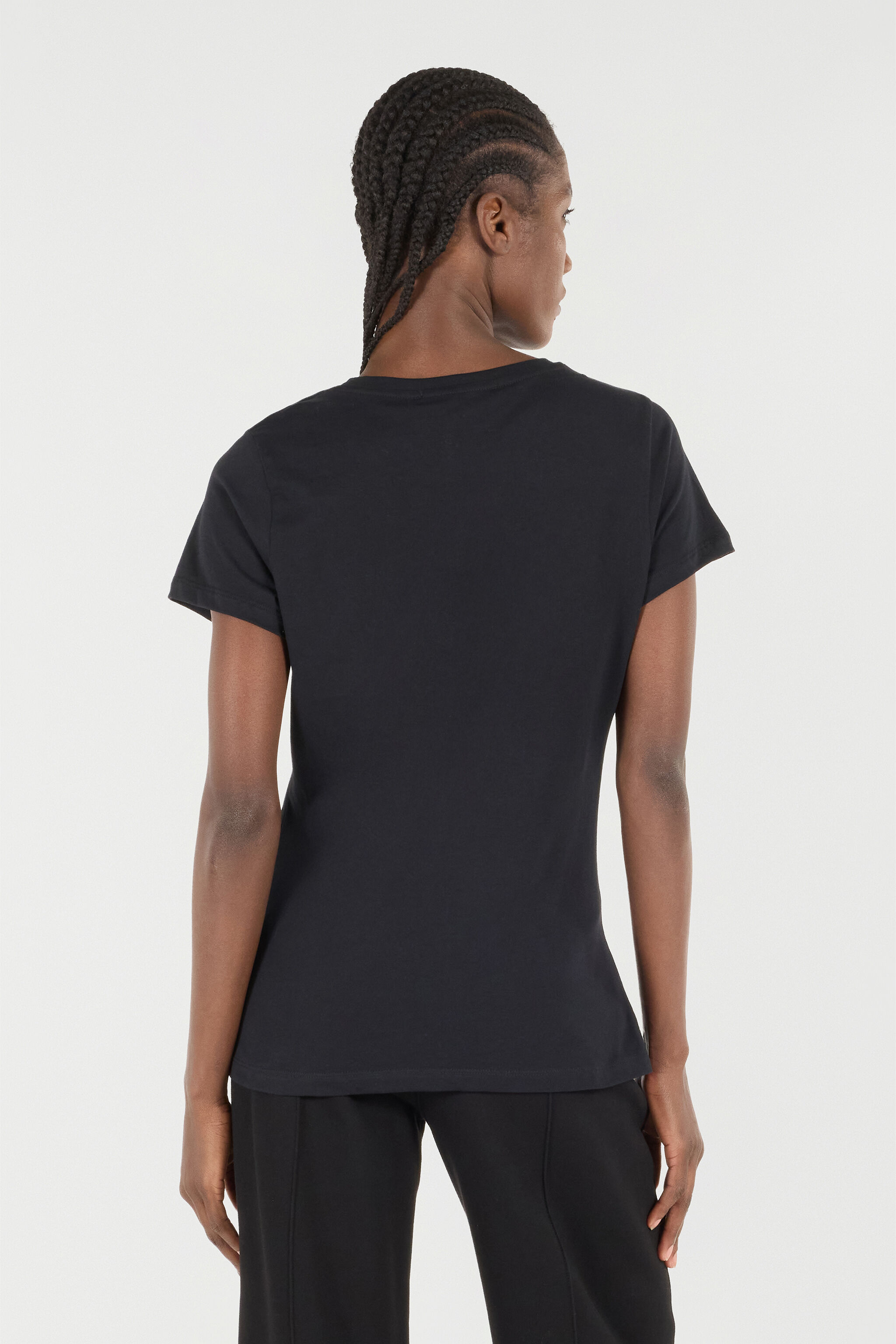 RC T-Shirt Con Monogram RC E Logo Con Borchie Nero OOT60B-JD060