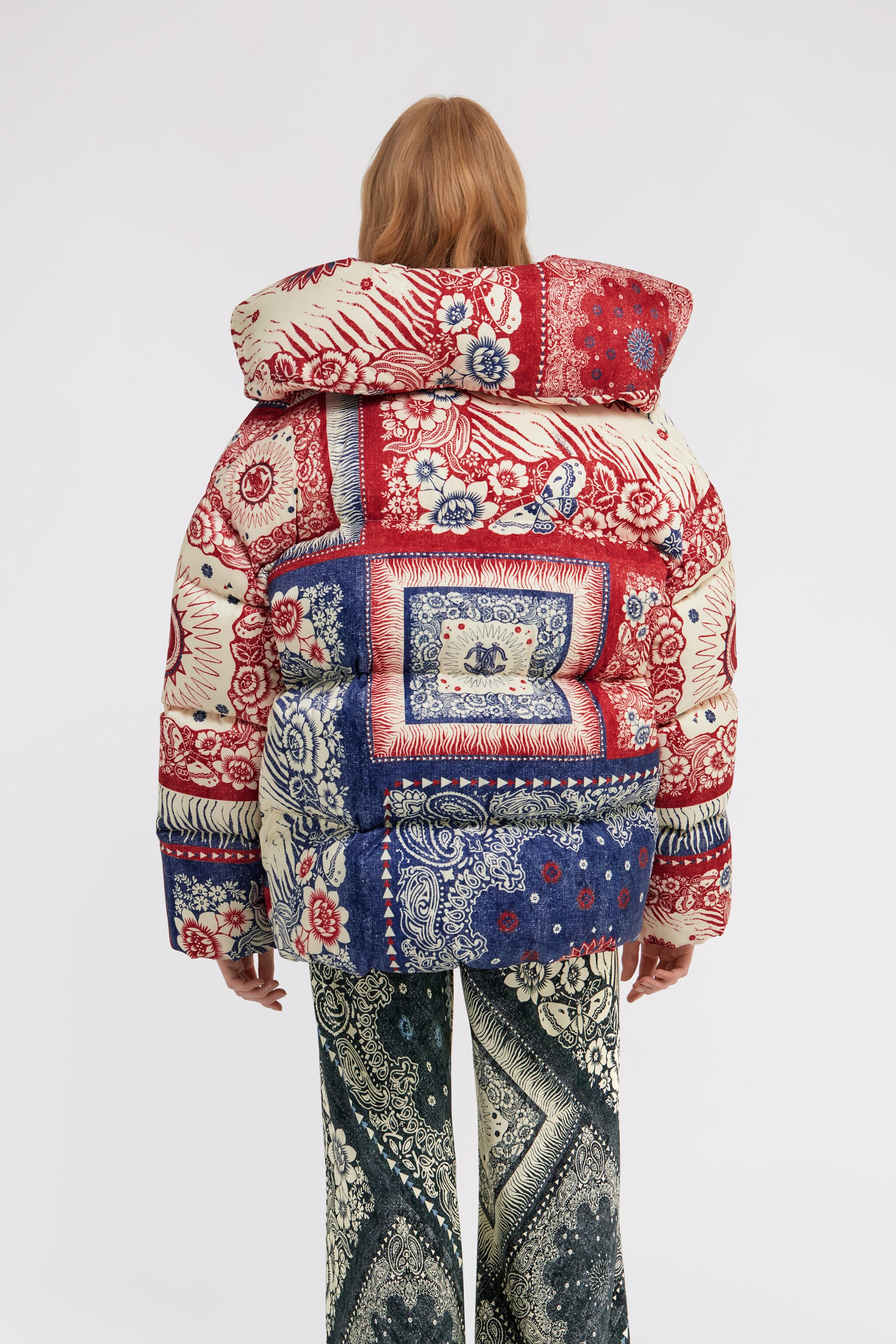 RC Bandana Print Puffer Jacket Blue TKT800-SRN05