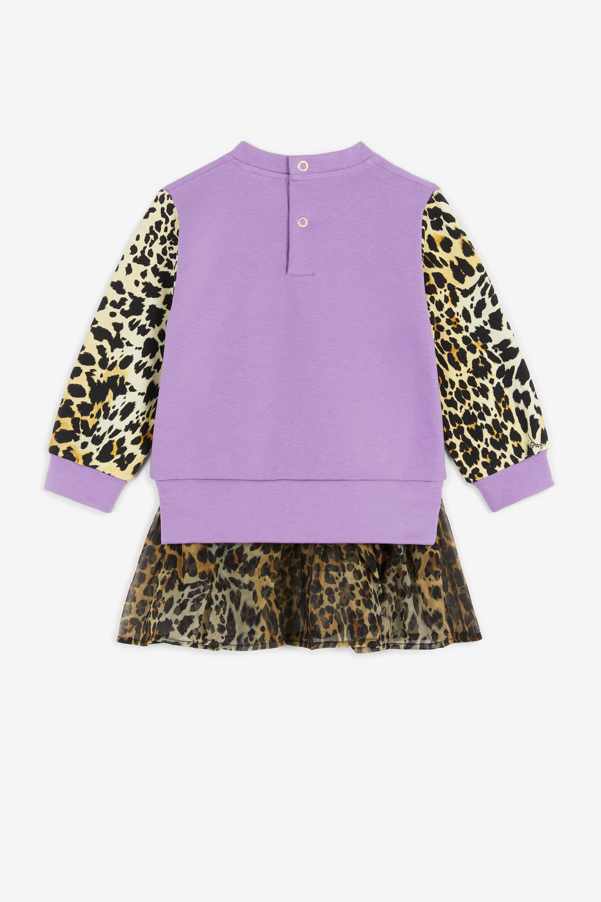 JU Leopard-Print Layered Dress Purple NJT154-CF042