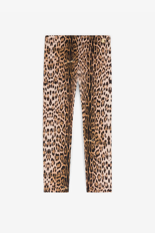 JU Leggins de algodón con estampado Jaguar Marrón claro RJT238-JFF65