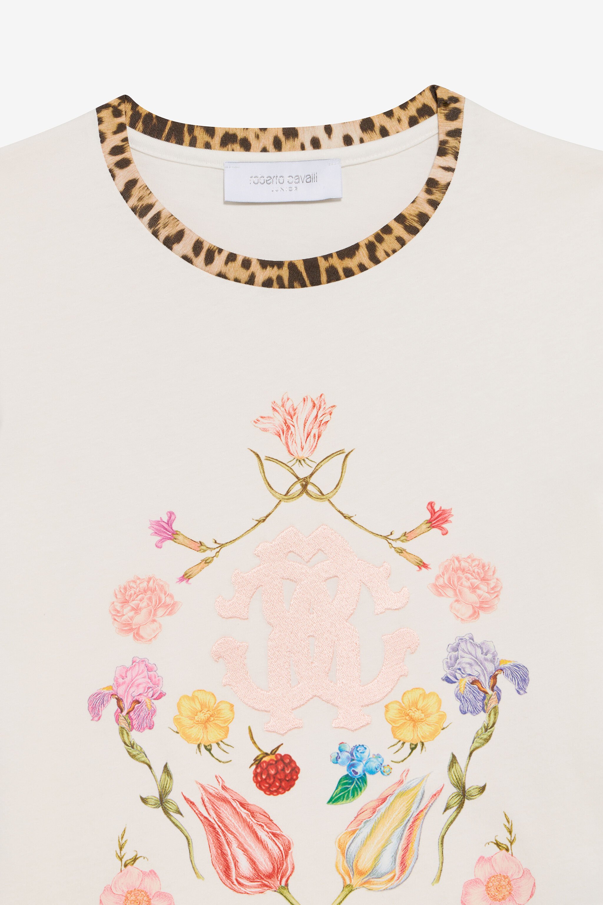 JU T-Shirt With Floral Print And Monogram RC MILKY WHITE TJT65V-JD001