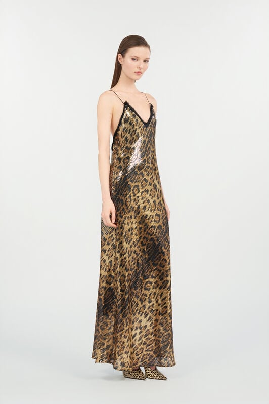 RC Jaguar Print Maxi Dress NATURAL WKT102-VXQ71