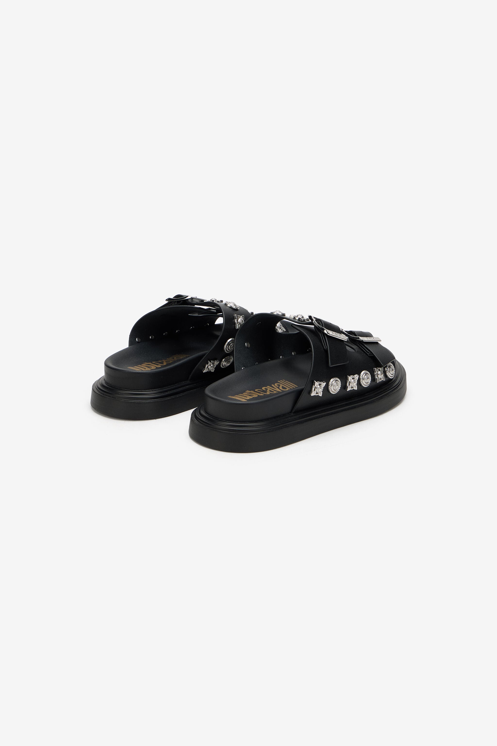 JC Sandale en cuir avec ornements JC Sandale en cuir avec ornements BLACK WFS109-WF347
