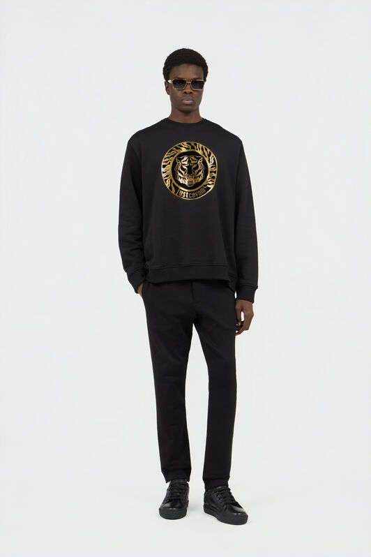 JC Black Cotton Trousers BLACK/GOLD Q61190-Q0093