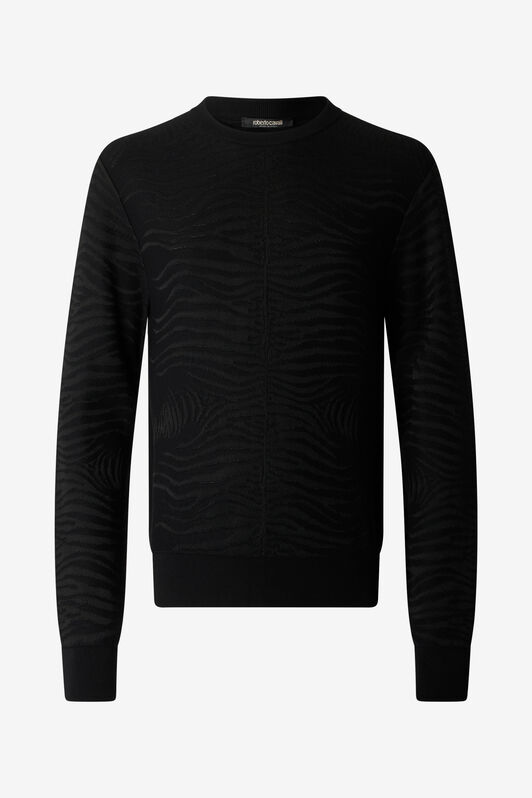RC Sweater With Zebra Pattern Black URM607-MH012