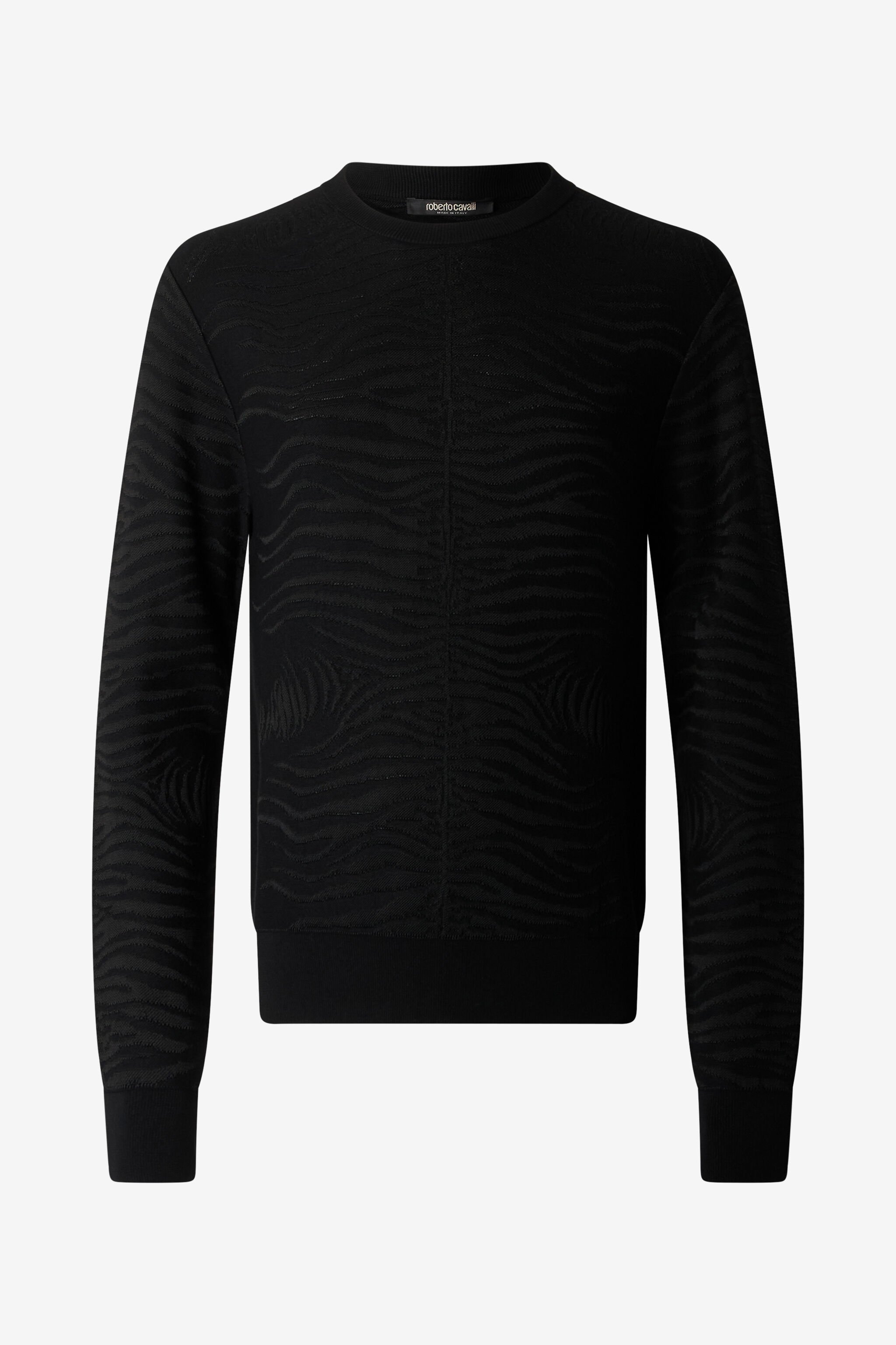 RC Sweater With Zebra Pattern Black URM607-MH012