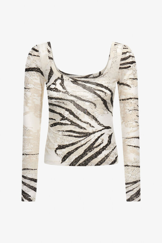RC Zebra Print Top Ivory TKT67D-NFN17