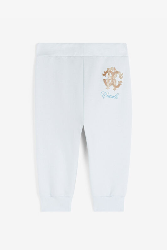 JU RC Monogram-Print Cotton Track Pants Light blue RJT212-CF050