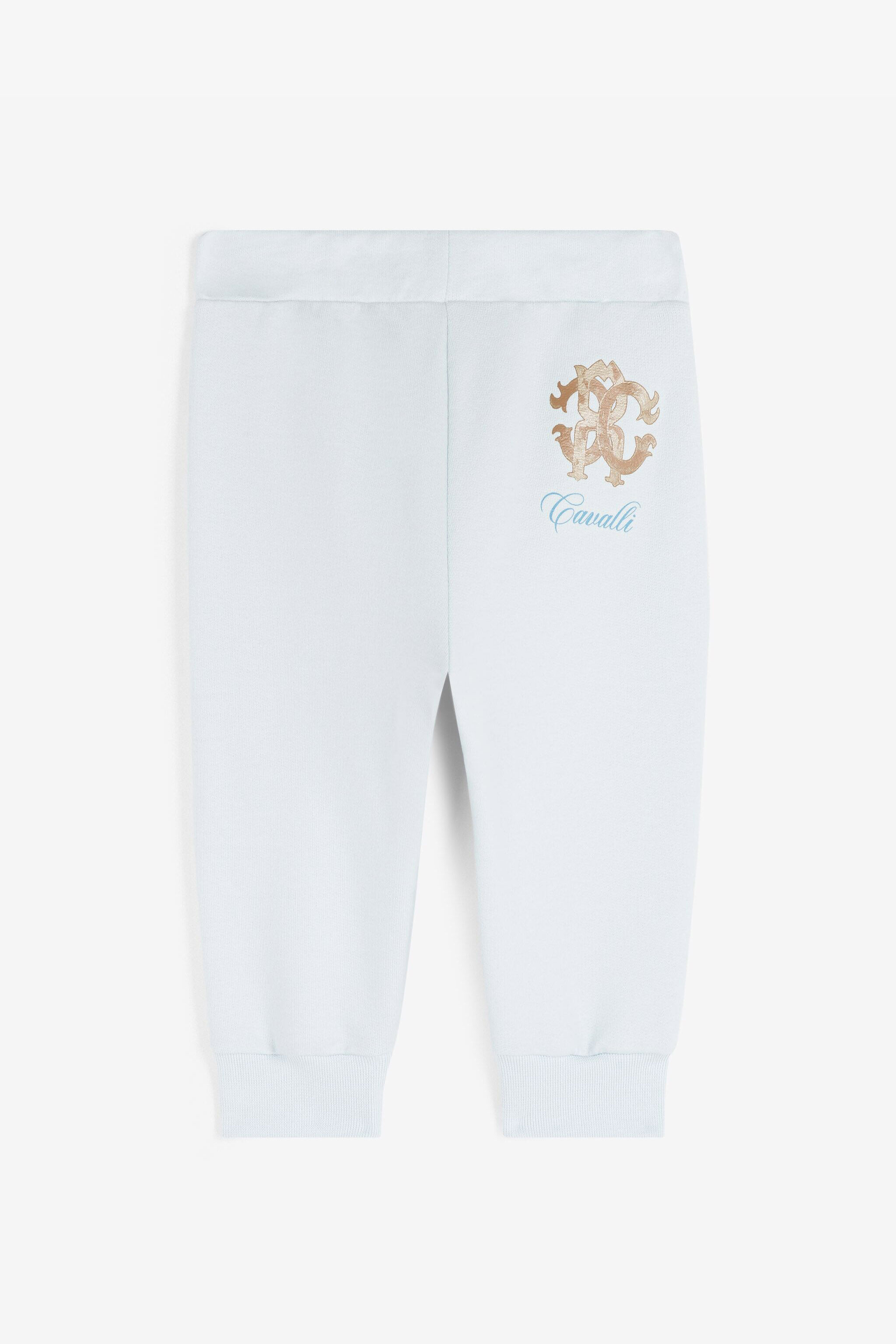 JU RC Monogram-Print Cotton Track Pants Light blue RJT212-CF050