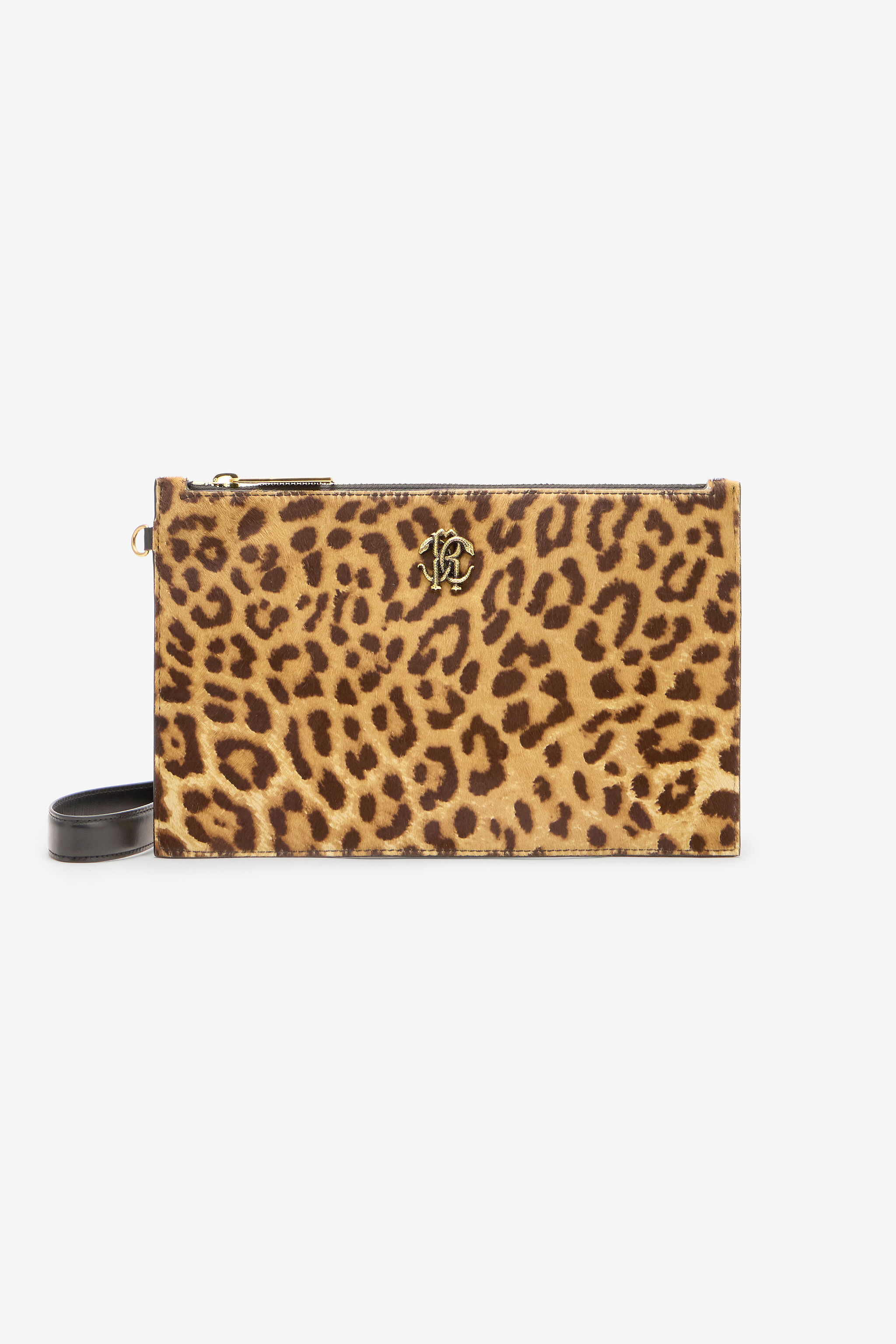 RC Flat Pouch in Jaguar Skin Print Brown VKA005-ZV012