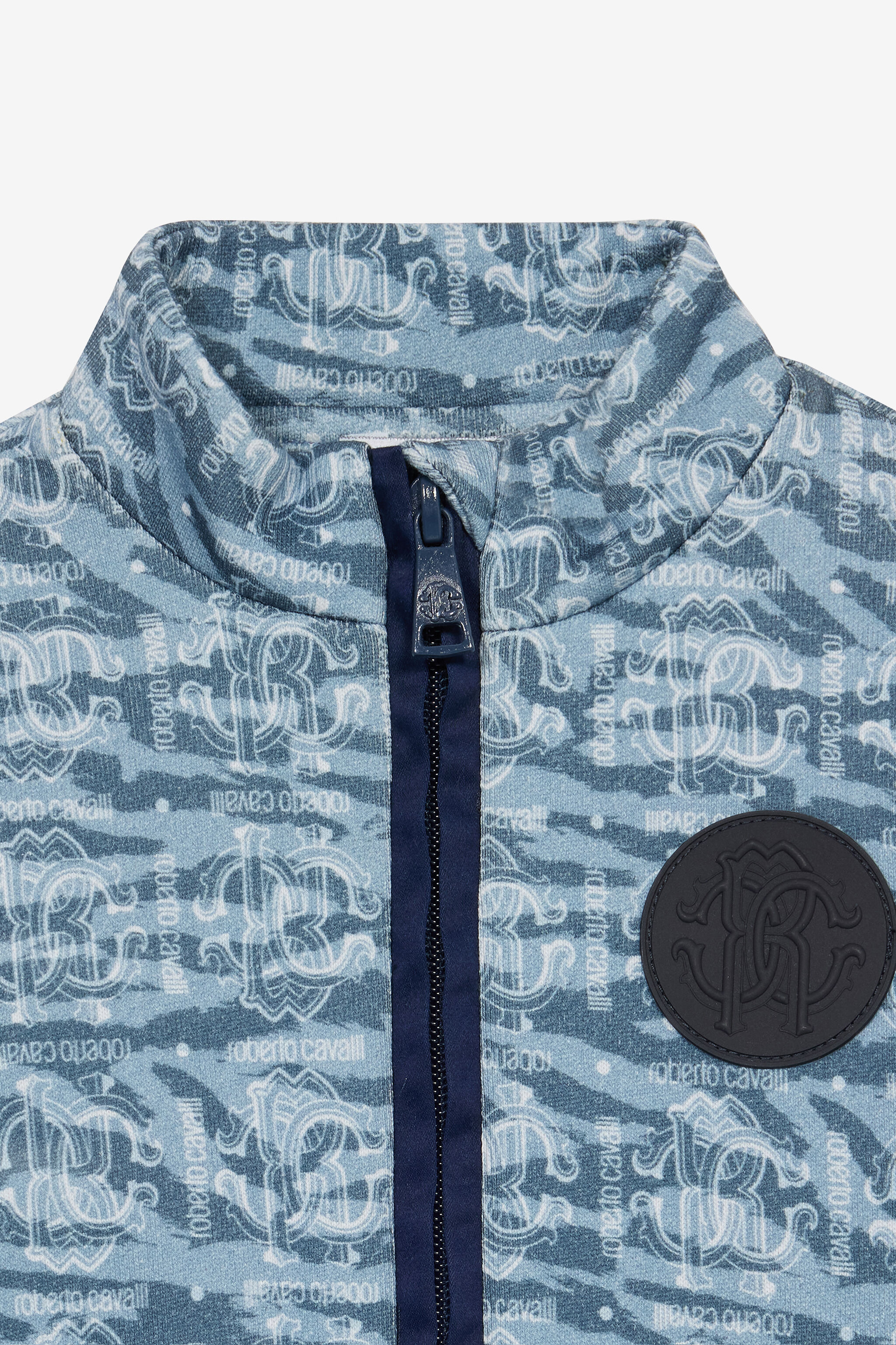 JU Sudadera Con Cremallera Y Estampado Integral Azul claro UJT693-5OO44