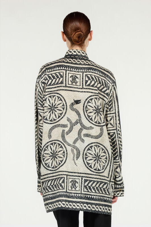 RC Silk Shirt with Mosaic Print Black/White VWT160-4QQ73