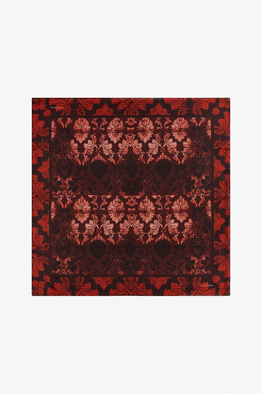 RC Silk Scarf with Brocade Print Red TALR58-IR075