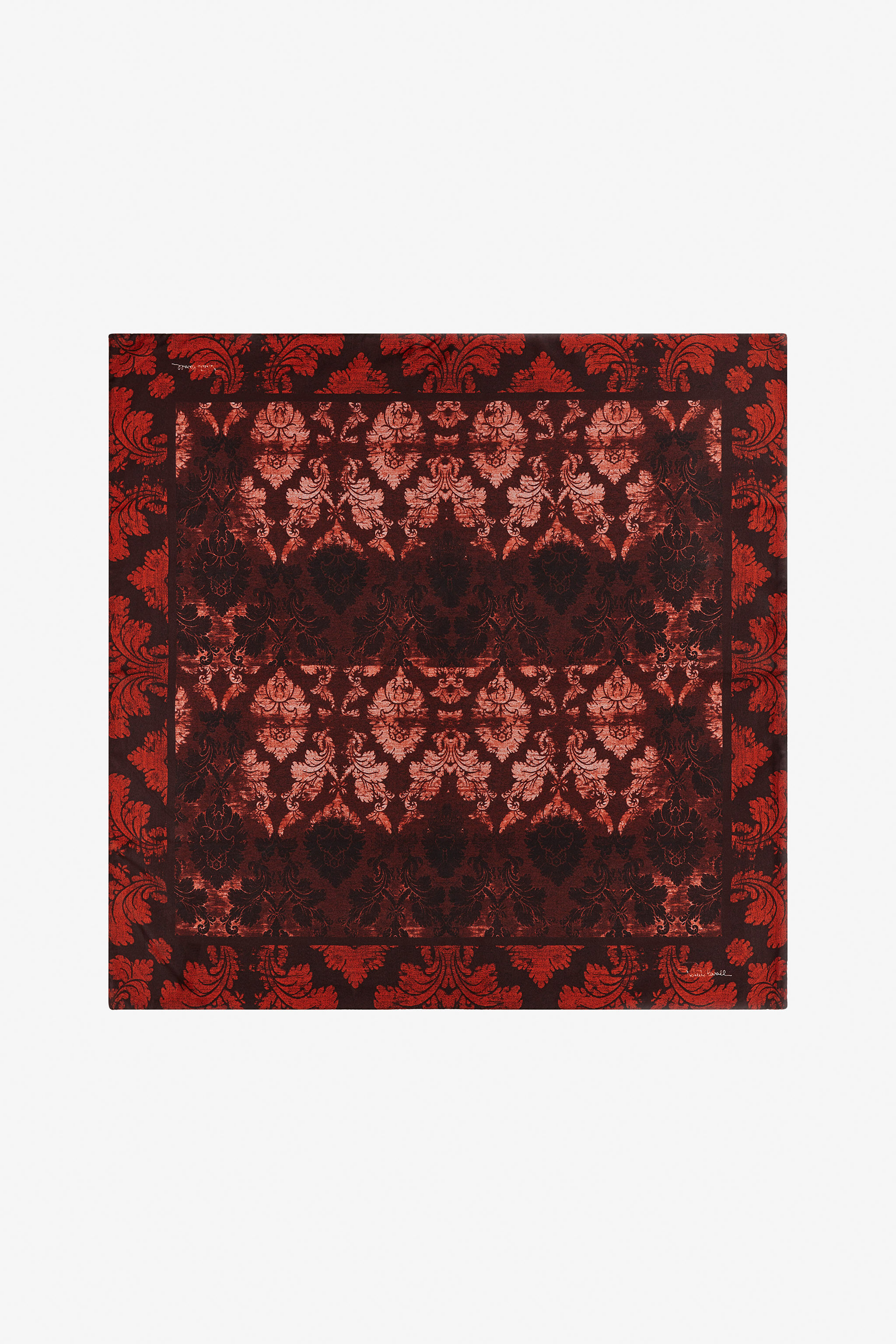 RC Silk Scarf with Brocade Print Red TALR58-IR075