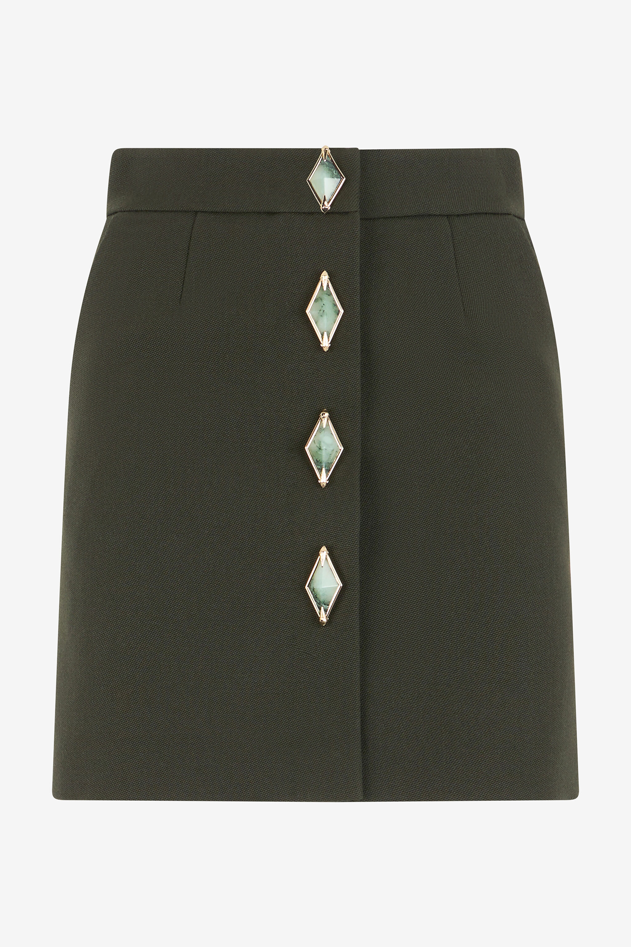 RC Mini skirt with jewel buttons Dark green TWT303-WP059