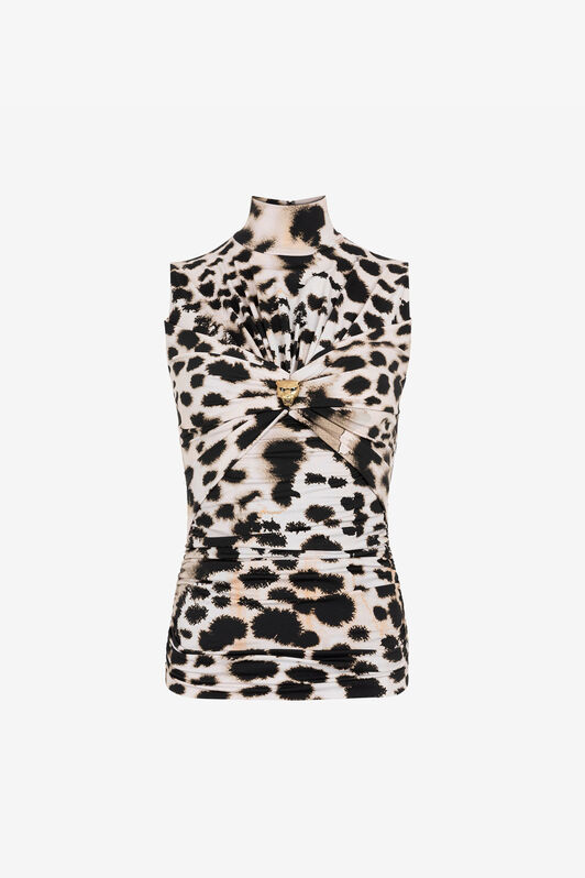 RC Top Mit Murena-Print Schwarz/Weiß QKT637-LNF49