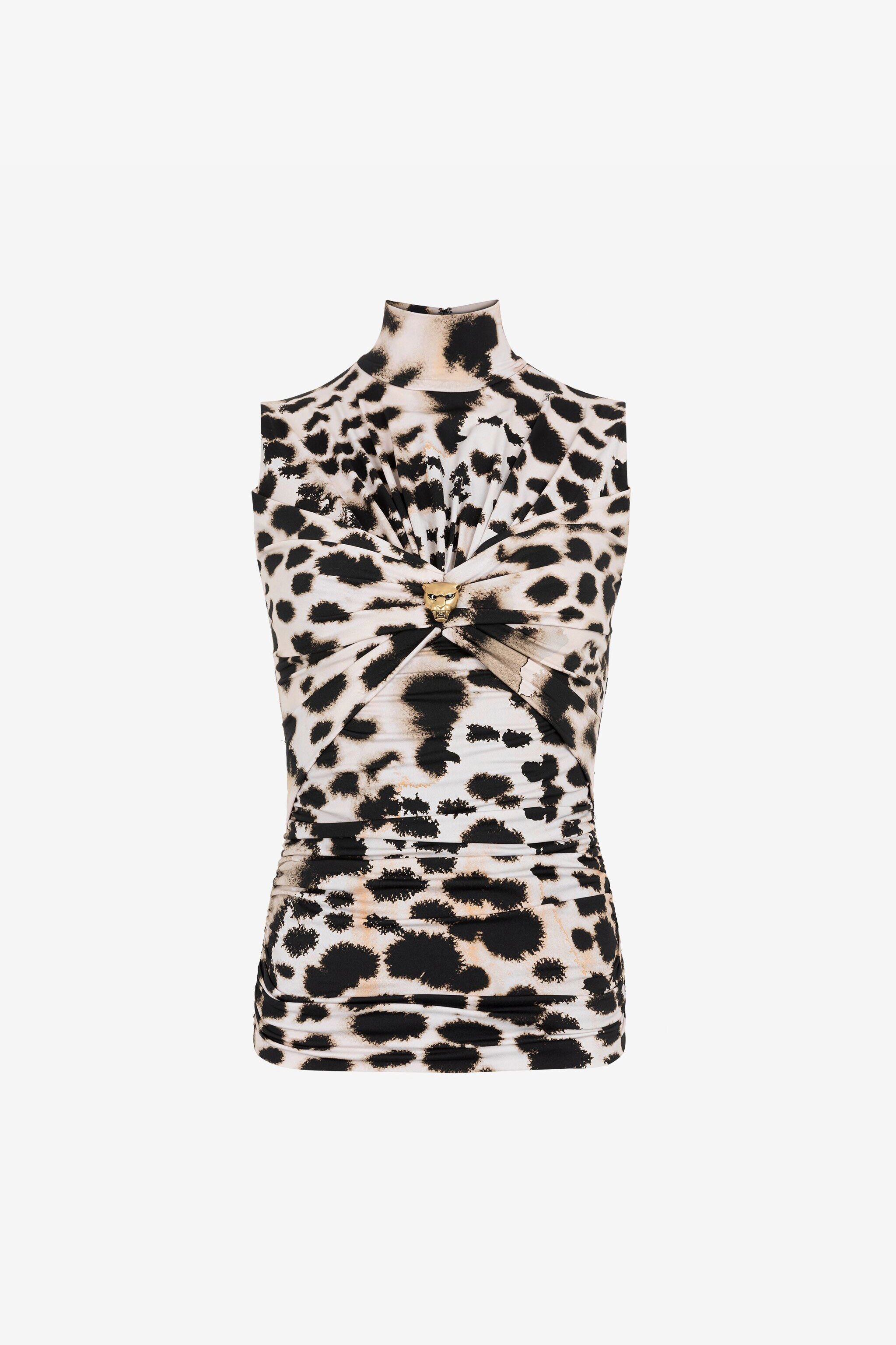 RC Top Mit Murena-Print Schwarz/Weiß QKT637-LNF49