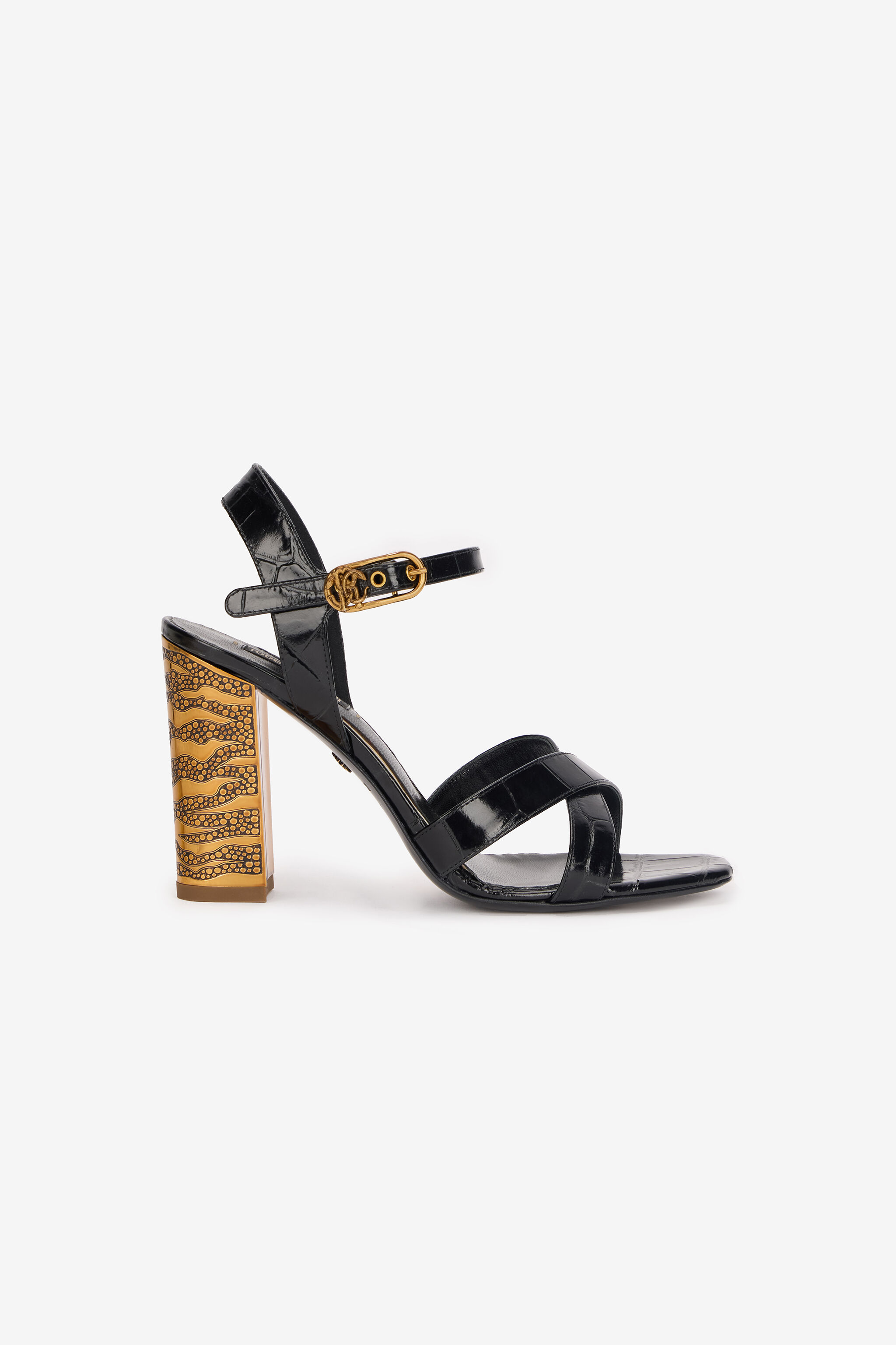RC Sandals with Straps and Chunky Heel Schwarz VKS026-PZ579