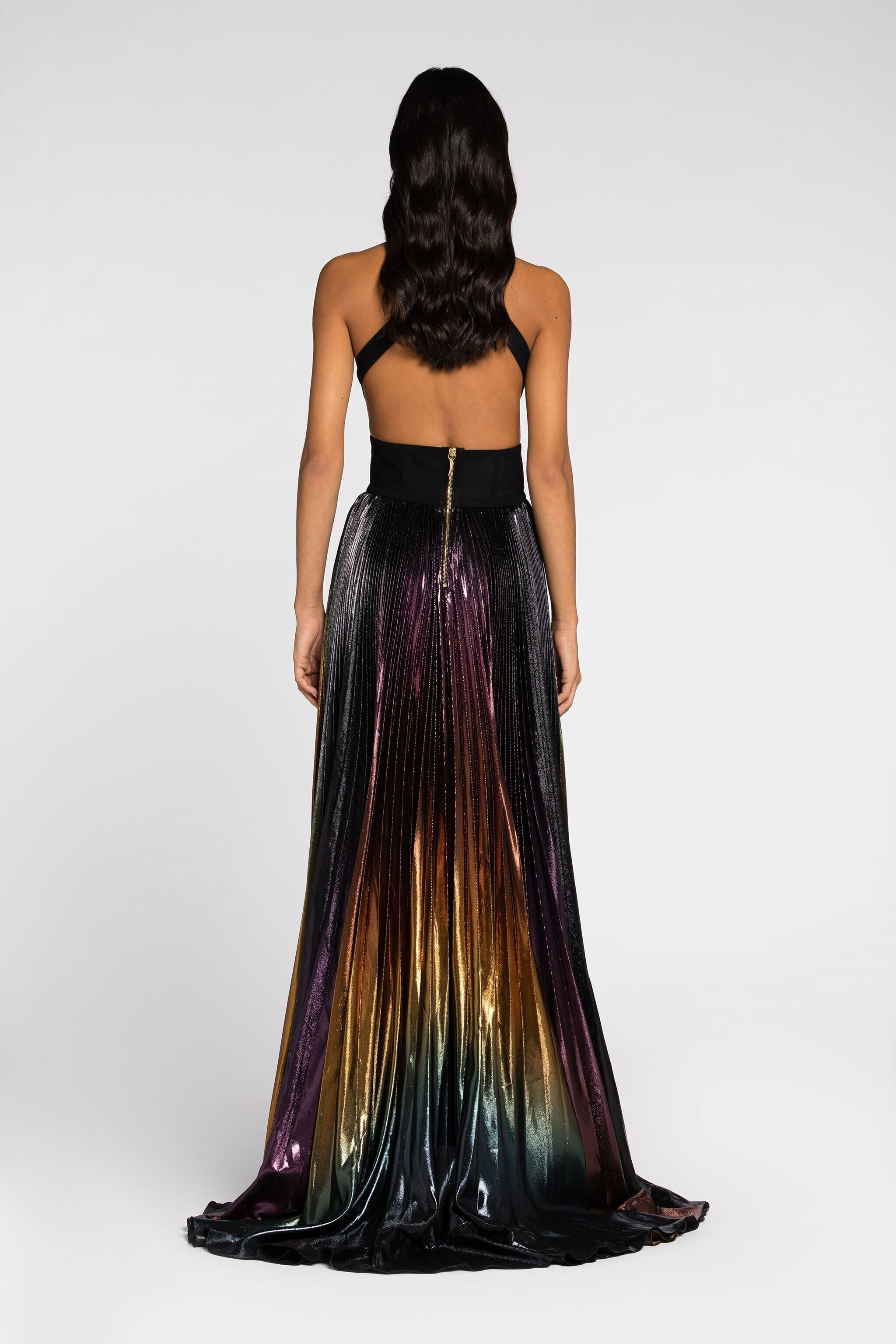 RC Metallic Pleated Maxi Dress MULTICOLOR PQT100-RJ026