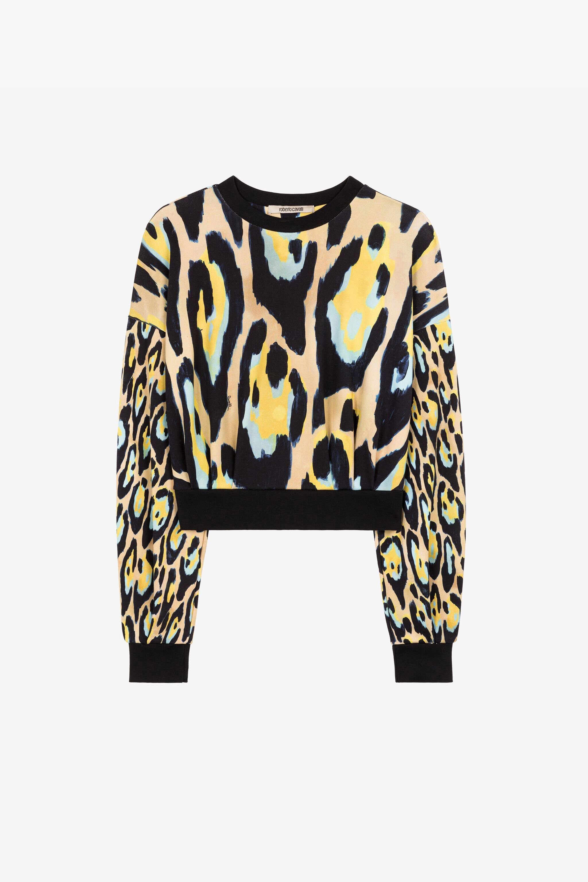 RC Leopard Print Sweatshirt Giallo QKT68C-5OF54