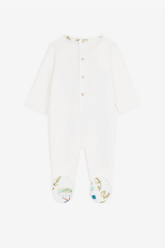 JU Filigree And Jaguar-Print Babygrow Set White RJT823-JD001