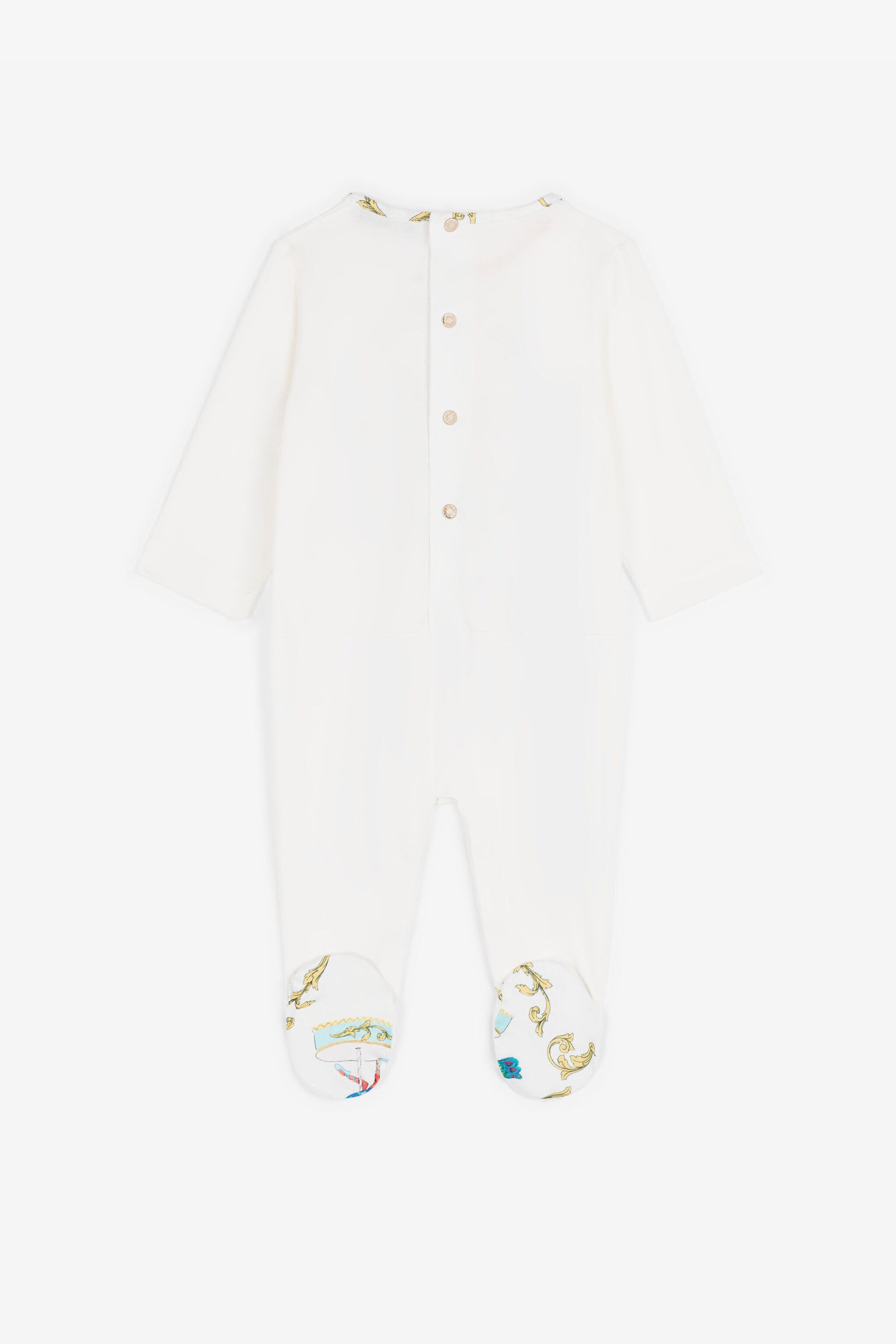 JU Filigree And Jaguar-Print Babygrow Set White RJT823-JD001