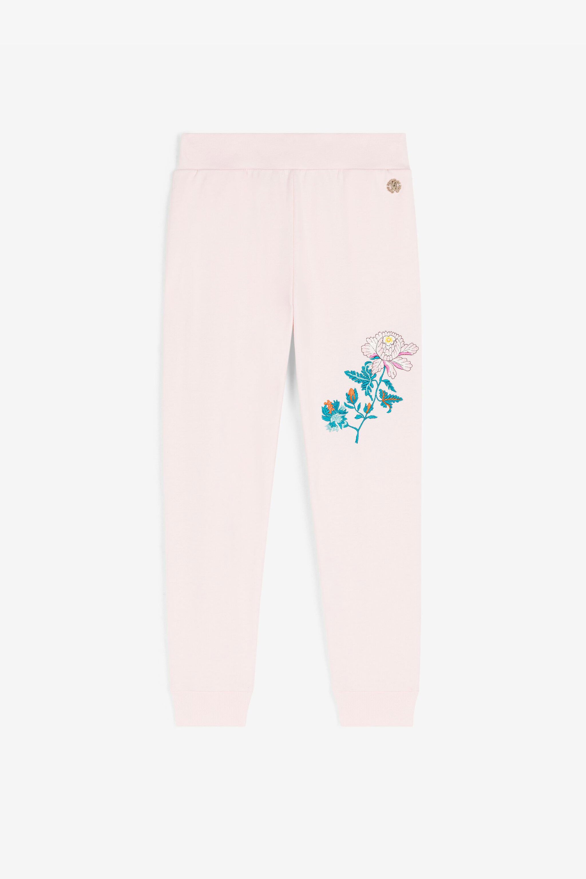 JU Flower-Embroidered Cotton Sweatpants Pink RJT240-CF050