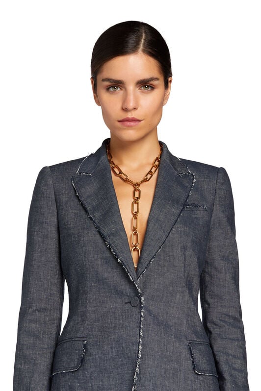 RC Chambray single-breasted blazer RC Chambray single-breasted blazer Dark blue MQT402-CE048