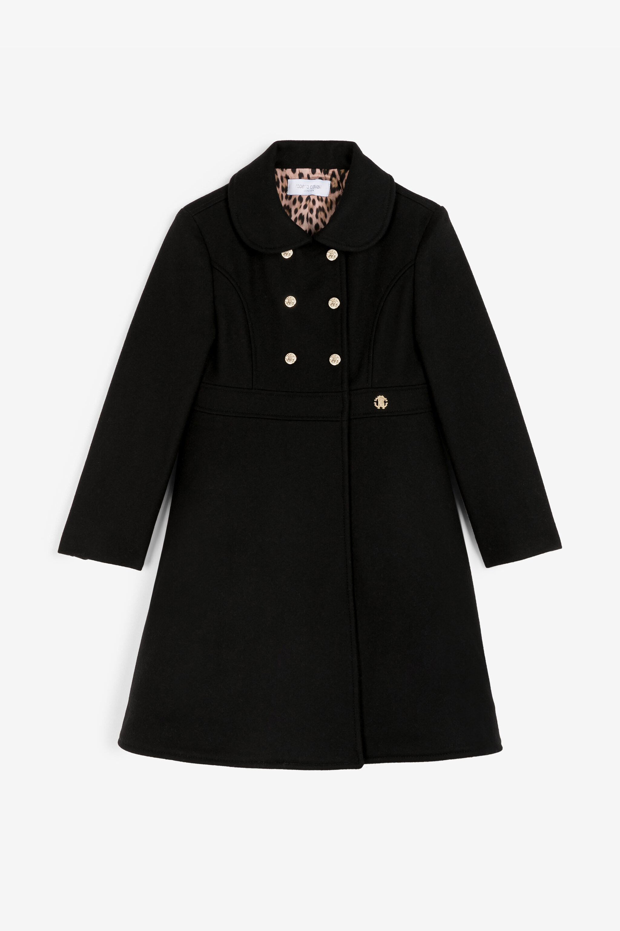 JU Logo-plaque wool-blend coat Black RJT40G-FE007