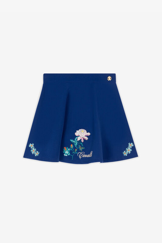 JU Floral-Embroidered Skirt Blue RJT304-KU001