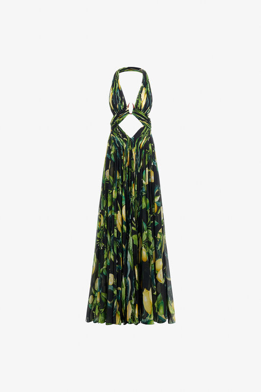 RC Lemon print Long Dress Schwarz SKT120-CTI89