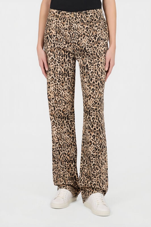 JC Denim-Hose aus Baumwolle mit Leopard-Print JC Denim-Hose aus Baumwolle mit Leopard-Print BEIGE VFJ046-VF255