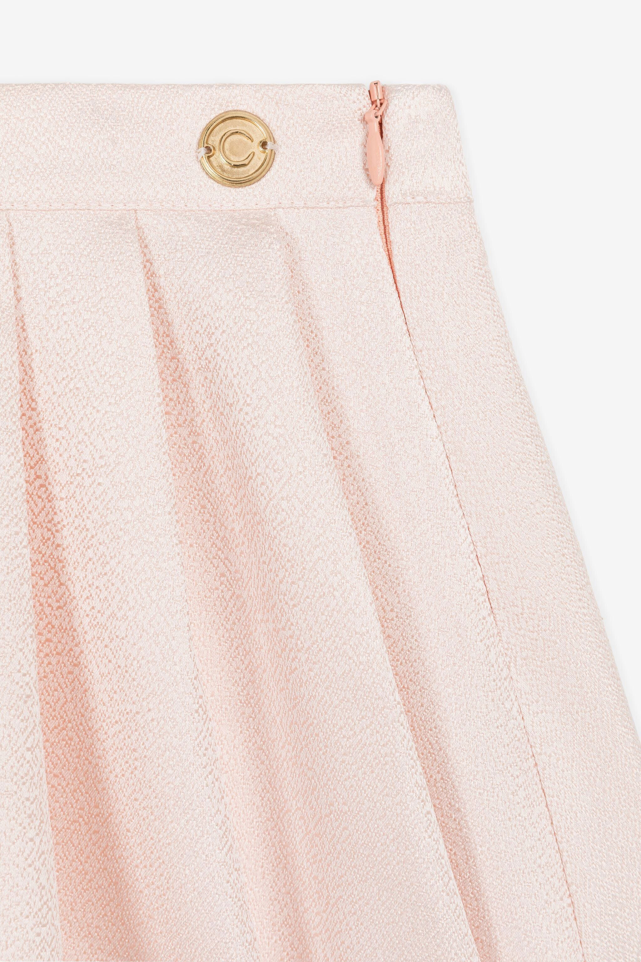 Pleated pink lace skirt new arrivals
